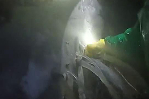 百色消防水池堵漏现场